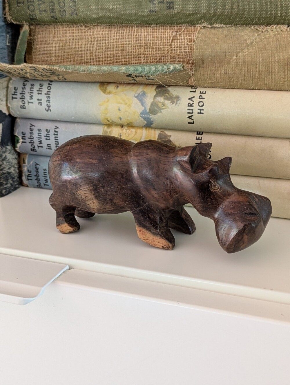 NWOT Hand-Carved Wooden Hippo
